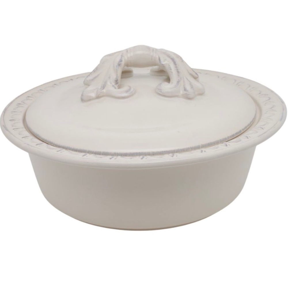 Certified International Firenze Ivory 2-1/2-Quart Round Baker with Lid